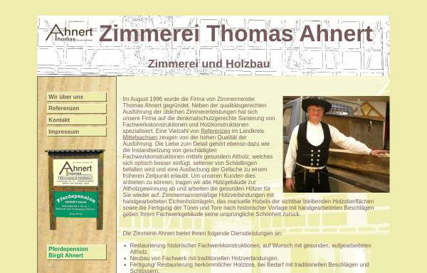Vorschau von www.ahnert-zimmerei.de, Zimmerei & Holzbau Thomas Ahnert