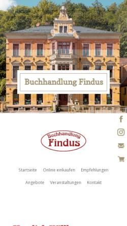 Vorschau der mobilen Webseite www.findusbuch.de, Buchhandlung Ernst Tharandt