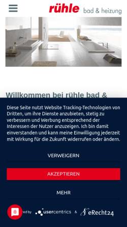 Vorschau der mobilen Webseite www.ruehle-coswig.de, Haustechnik Rühle GmbH