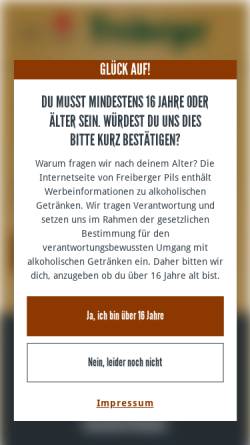 Vorschau der mobilen Webseite www.freiberger-bier.de, Freiberger Brauhaus GmbH