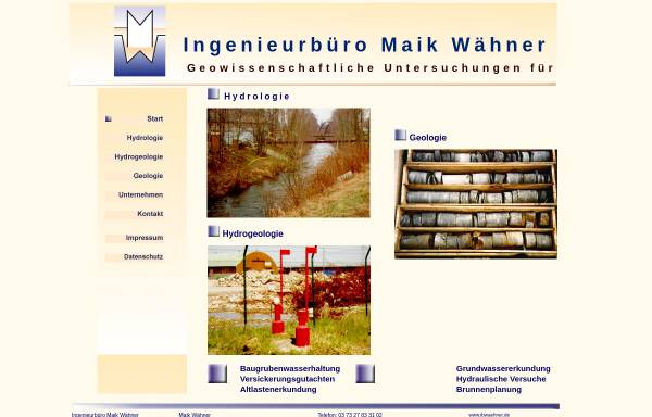 Vorschau von www.ibwaehner.de, Ingenieurbüro Maik Wähner