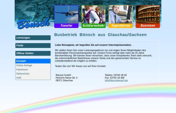 Vorschau von www.bus-boensch.de, Kleinbusbetrieb Bönsch aus Glauchau/Sachsen