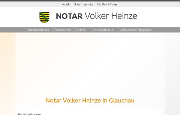 Vorschau von www.notar-volker-heinze.de, Notar Volker Heinze in Glauchau/Sachsen