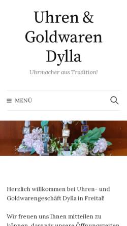 Vorschau der mobilen Webseite www.dylla-uhren.de, Dylla