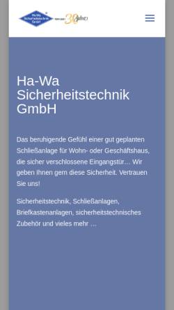 Vorschau der mobilen Webseite www.hawafreital.de, Ha-Wa Sicherheitstechnik GmbH