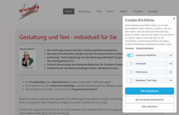 Vorschau von www.werbung-individuell.de, Margot Avemark - Werbung individuell