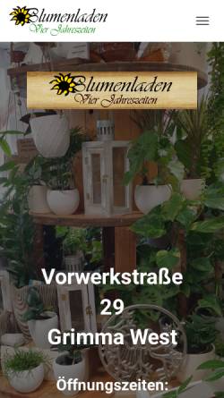 Vorschau der mobilen Webseite blumenladenvierjahreszeiten.de, Blumenladen Vier Jahreszeiten
