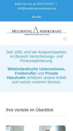 Vorschau der mobilen Webseite www.muldental-assekuranz.de, Muldental Assekuranz