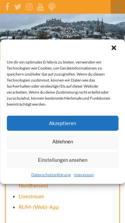 Vorschau der mobilen Webseite radio-rum.de, Radio Unerhört Marburg