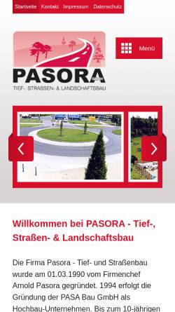 Vorschau der mobilen Webseite www.pasora-bau.de, Bauunternehmen Pasora Bau