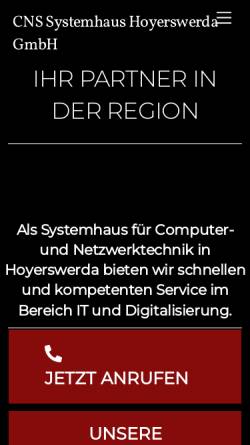 Vorschau der mobilen Webseite www.cns-hy.de, CNS-Systemhaus