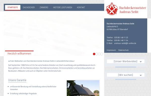 Vorschau von www.dachdecker-seibt.de, Dachdecker Seibt