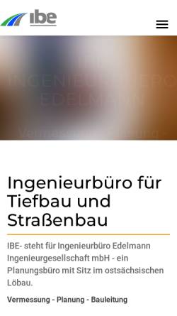 Vorschau der mobilen Webseite www.ibedelmann.de, Ingenieurbüro Edelmann