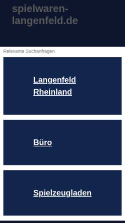 Vorschau der mobilen Webseite www.spielwaren-langenfeld.de, Spielwaren Langenfeld
