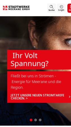 Vorschau der mobilen Webseite www.sw-meerane.de, Stadtwerke Meerane GmbH