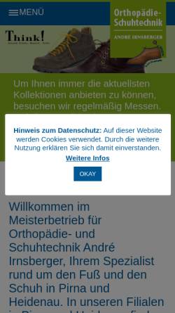 Vorschau der mobilen Webseite www.meisterschuhe-pirna.de, Orthopädieschuhtechnik Lothar Schöne