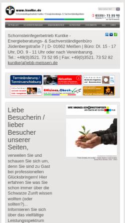 Vorschau der mobilen Webseite www.bsm-kuntke.de, Bezirksschornsteinfegermeister Kuntke Meissen