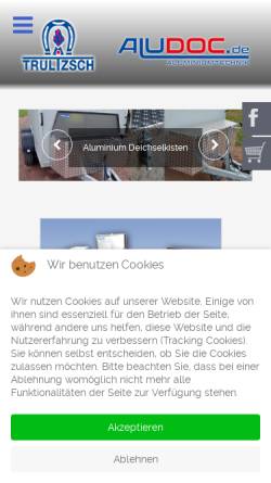 Vorschau der mobilen Webseite www.schmiederei-trueltzsch.de, Schmiederei Trueltzsch