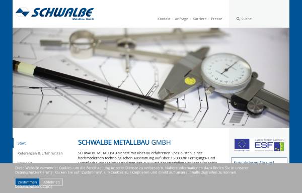 Vorschau von www.schwalbe-metallbau.de, Schwalbe Metallbau GmbH