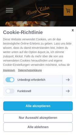 Vorschau der mobilen Webseite www.ricco-kuehn.de, Ricco Kühn - Meisterwerkstatt für Metallblasinstrumente