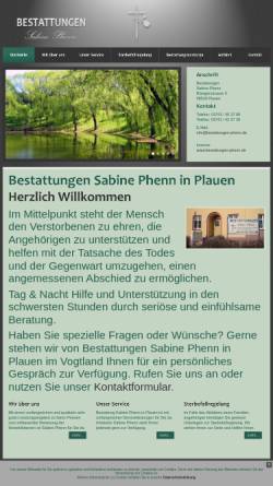 Vorschau der mobilen Webseite www.bestattungen-phenn.de, Bestattungen Sabine Phenn