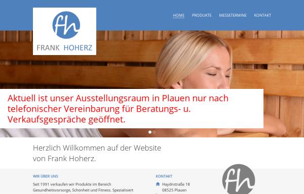 Vorschau von www.hoherz.de, Sport- und Medizintechnik F. Hoherz