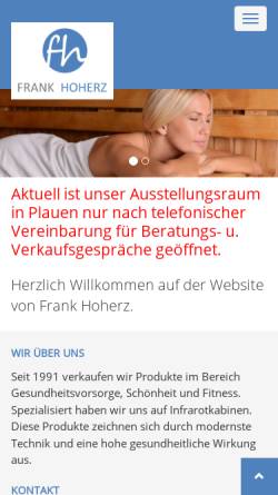 Vorschau der mobilen Webseite www.hoherz.de, Sport- und Medizintechnik F. Hoherz