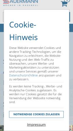Vorschau der mobilen Webseite www.buch-sauermann.de, Buchhandlung Sauermann
