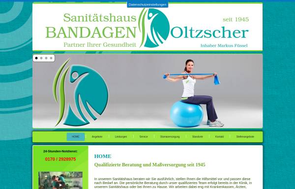 Vorschau von bandagen-oltzscher.de, Sanitätshaus - Bandagen-Oltzschner