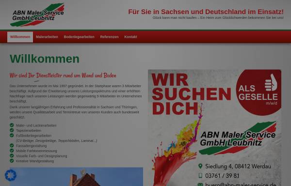 Vorschau von www.abn-maler-service.de, ABN Maler Service GmbH Leubnitz