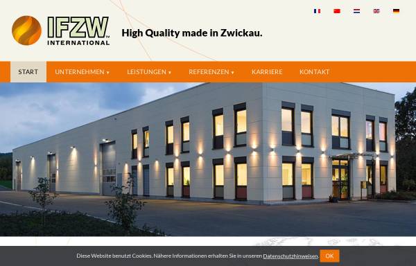 Vorschau von www.ifzw.de, IFWZ Industrieofen- und Feuerfestbau Zwickau GmbH