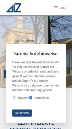 Vorschau der mobilen Webseite www.bauplanung-aiz.de, Architektur- und Ingenieurbüro für Hoch- und Tiefbau Zittau GmbH