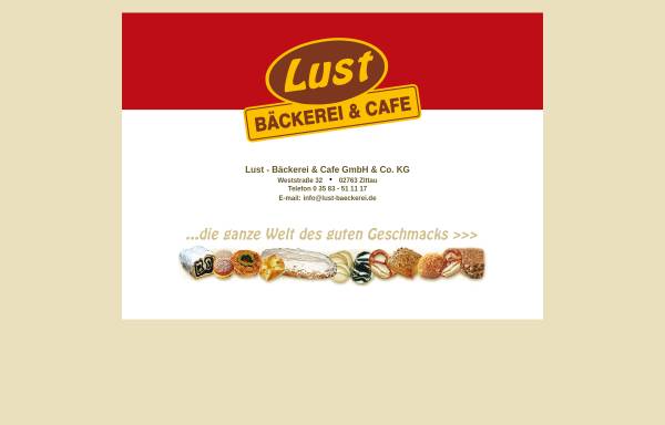 Vorschau von www.lust-baeckerei.de, Lust Bäckerei & Cafe e.K.