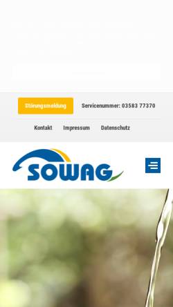 Vorschau der mobilen Webseite www.sowag.de, SOWAG