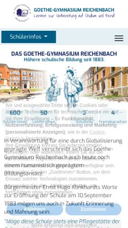 Vorschau der mobilen Webseite www.goethe-gymnasium-reichenbach.de, Goethe Gymnasium Reichenbach