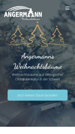 Vorschau der mobilen Webseite angermann-baum.ch, Angermanns Weihnachtsbäume