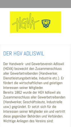 Vorschau der mobilen Webseite www.hgv-adliswil.ch, Handwerk- und Gewerbeverein Adliswil