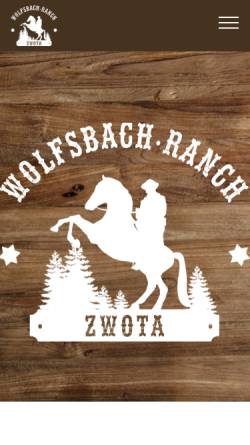 Vorschau der mobilen Webseite www.wolfsbach-ranch.de, Wolfsbachranch