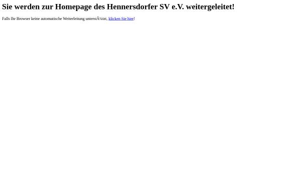 Vorschau von www.hennersdorfersv.de, Hennersdorfer Sportverein e.V.