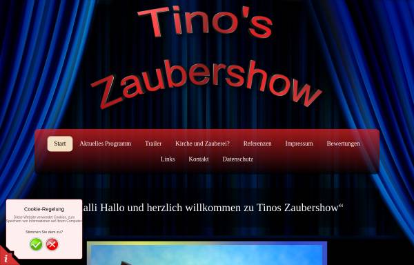 Vorschau von www.tinoshow.de, Tino's Zaubershow