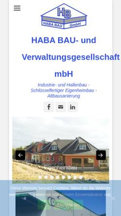 Vorschau der mobilen Webseite www.haba-bau.de, HABA Bau- und Verwaltungsgesellschaft mbH