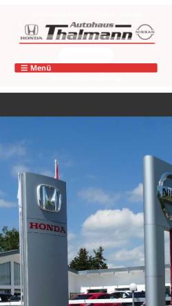 Vorschau der mobilen Webseite www.auto-thalmann.de, Honda Autohaus Thalmann