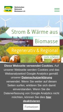 Vorschau der mobilen Webseite www.biomasse-freiberg.de, Biomasse-Verein Freiberg