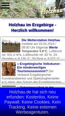 Vorschau der mobilen Webseite www.holzhau.de, Holzhau