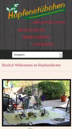 Vorschau der mobilen Webseite www.hopfenstuebchen.net, Gaststätte Hopfenstübchen