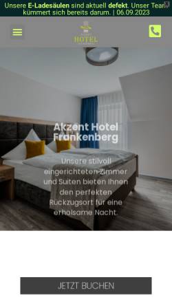 Vorschau der mobilen Webseite www.hotel-frankenberg.de, Landhotel Frankenberg