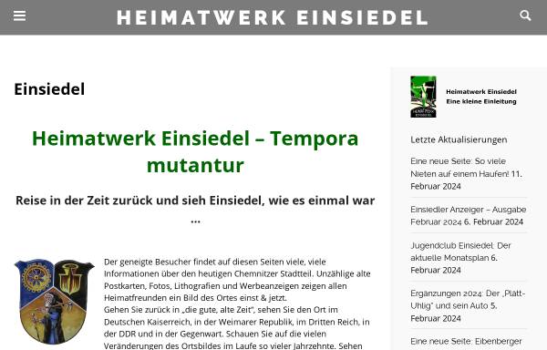 Vorschau von www.einsiedel.info, Einsiedel Gestern & Heute