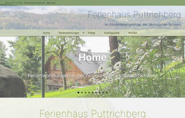 Vorschau von www.ferienhaus-puttrichberg.de, Urlaub im Ferienhaus Puttrichberg