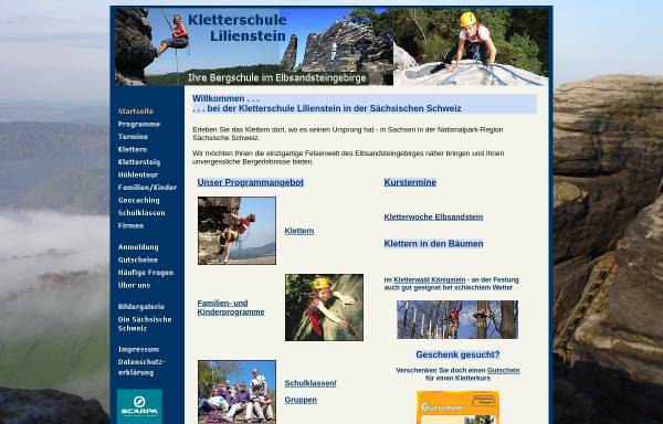 Vorschau von www.kletterschule-lilienstein.de, Kletterschule Lilienstein
