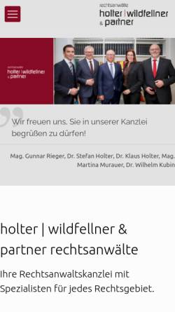 Vorschau der mobilen Webseite www.holter-wildfellner.at, Rechtsanwälte und Strafverteidiger Holter und Wildfellner, Grieskirchen
